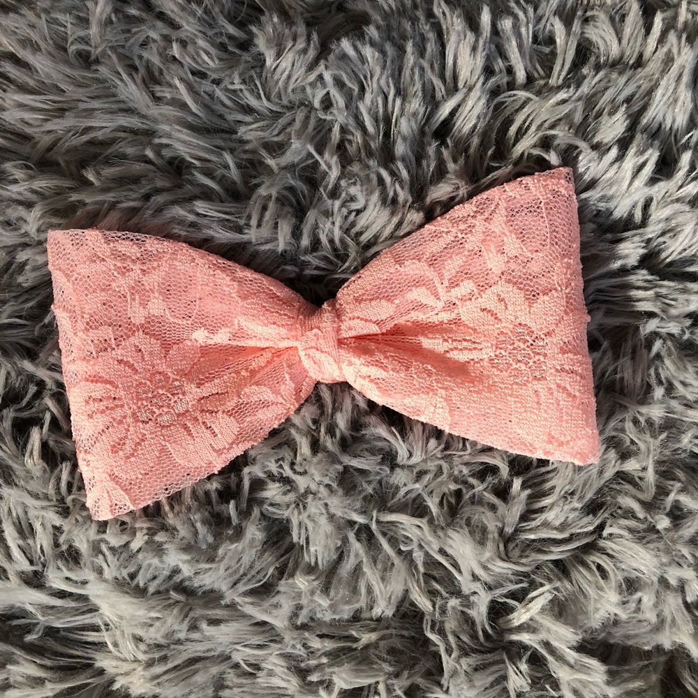 Pink Lace Hair Bow